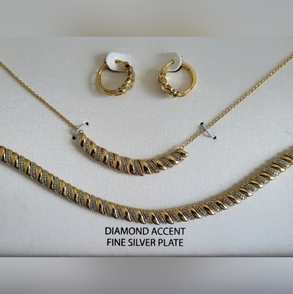 Macy's Diamond Accent‎ Necklace Bracelet Earring